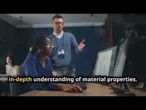 Finite Element Analysis a man pointing at a computer screen with a women at the keyboard